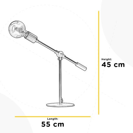 ONLI - Bordslampa ASTE 1xE27/15W/230V 45 cm svart/guld