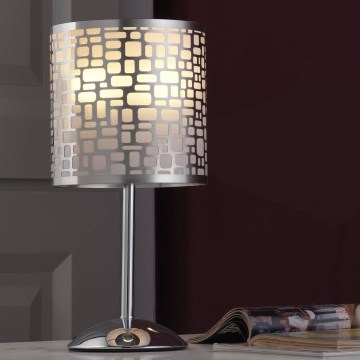 ONLI - Bordslampa BRUCE 1xE27/15W/230V 40 cm matt krom