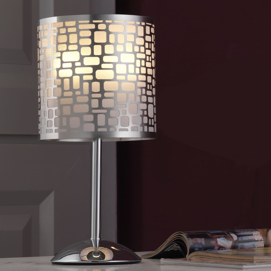 ONLI - Bordslampa BRUCE 1xE27/15W/230V 40 cm matt krom