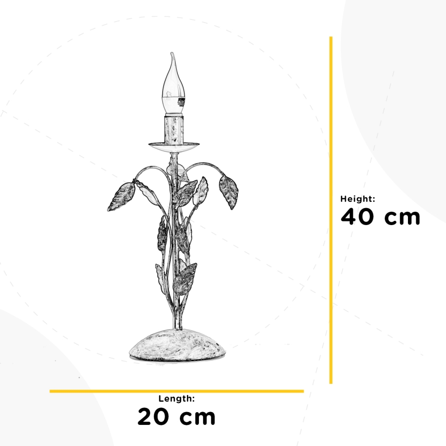 ONLI - Bordslampa COLLANA 1xE14/6W/230V 40 cm vit