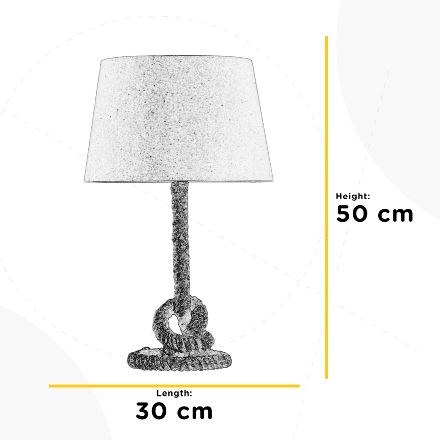 ONLI - Bordslampa CORDA 1xE27/22W/230V 50 cm beige
