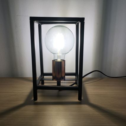 ONLI - Bordslampa FLOKI 1xE27/15W/230V 20 cm svart/koppar