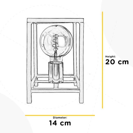 ONLI - Bordslampa FLOKI 1xE27/15W/230V 20 cm svart/koppar