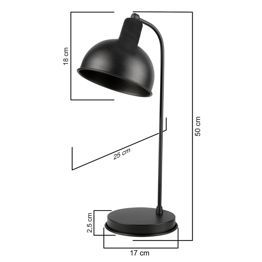 ONLI - Bordslampa ISTANBUL 1xE27/22W/230V 50 cm svart
