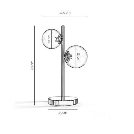 ONLI - Bordslampa KIMBERLY 2xG9/6W/230V 40 cm polerad krom