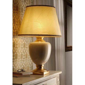 ONLI - Bordslampa MOZART 1xE27/22W/230V beige/guld 75 cm