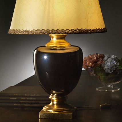 ONLI - Bordslampa MOZART 1xE27/22W/230V svart/guld 75 cm