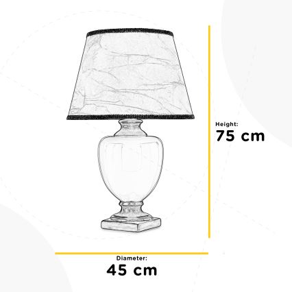 ONLI - Bordslampa MOZART 1xE27/22W/230V svart/guld 75 cm