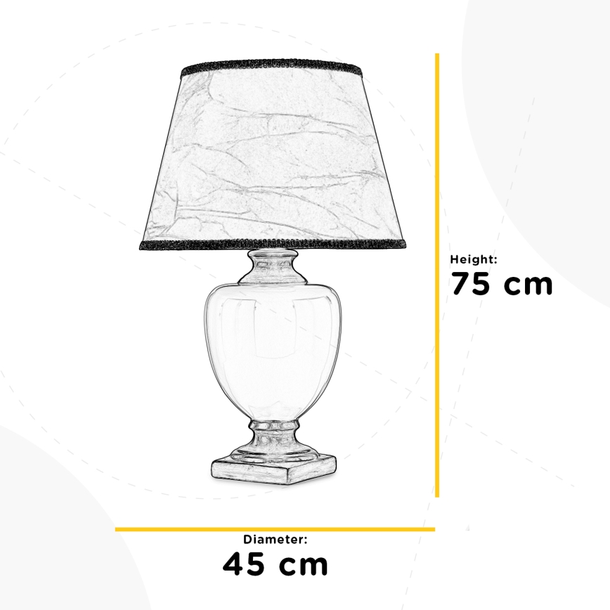 ONLI - Bordslampa MOZART 1xE27/22W/230V svart/guld 75 cm