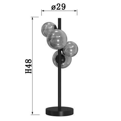 ONLI - Bordslampa PALOMA 4xG9/10W/230V 48 cm svart/rökig