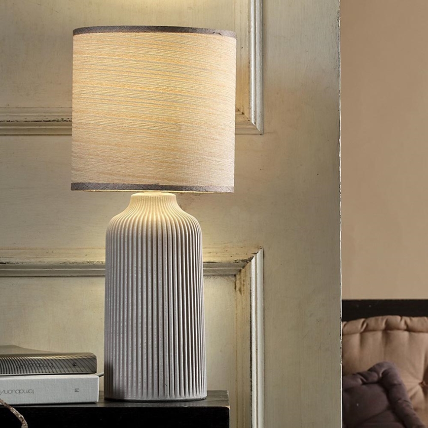 ONLI - Bordslampa SHELLY 1xE27/22W/230V grå 45 cm