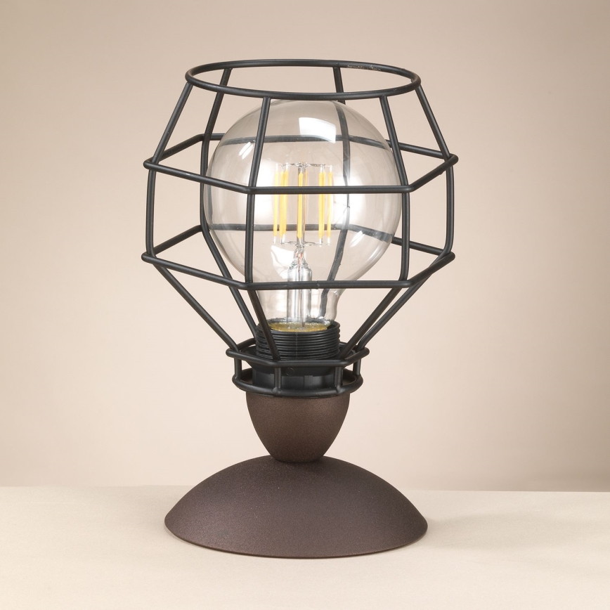 ONLI - Bordslampa SPINDEL 1xE27/15W/230V 23 cm svart/brun