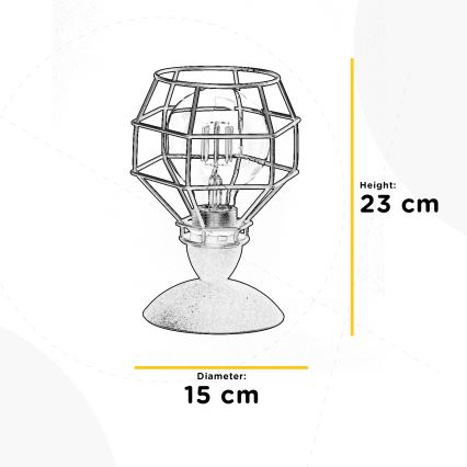 ONLI - Bordslampa SPINDEL 1xE27/15W/230V 23 cm svart/brun