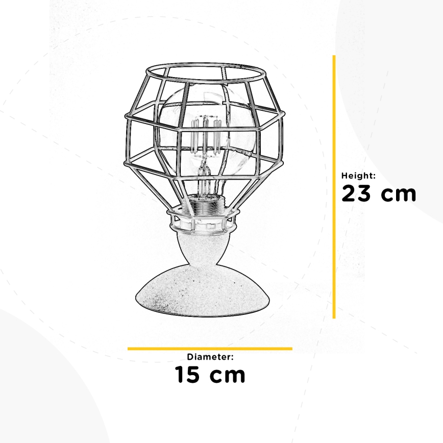 ONLI - Bordslampa SPINDEL 1xE27/15W/230V 23 cm svart/brun
