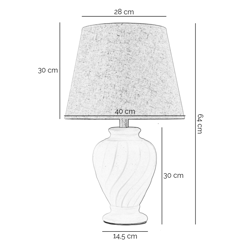 ONLI - Bordslampa VORTICE 1xE27/22W/230V 64 cm grädde