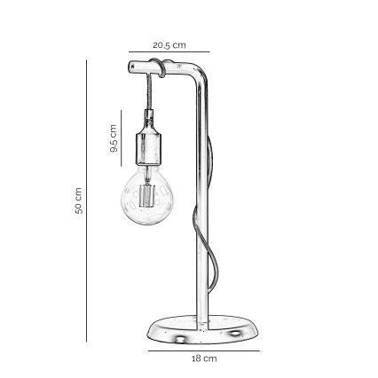 ONLI - Bordslampa WIRE 1xE27/15W/230V 50 cm svart