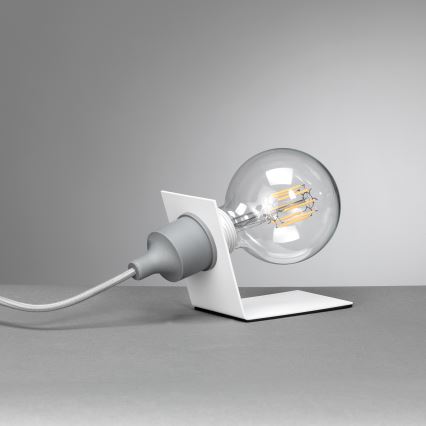 ONLI - Bordslampa WIRE 1xE27/15W/230V 9 cm grå/vit