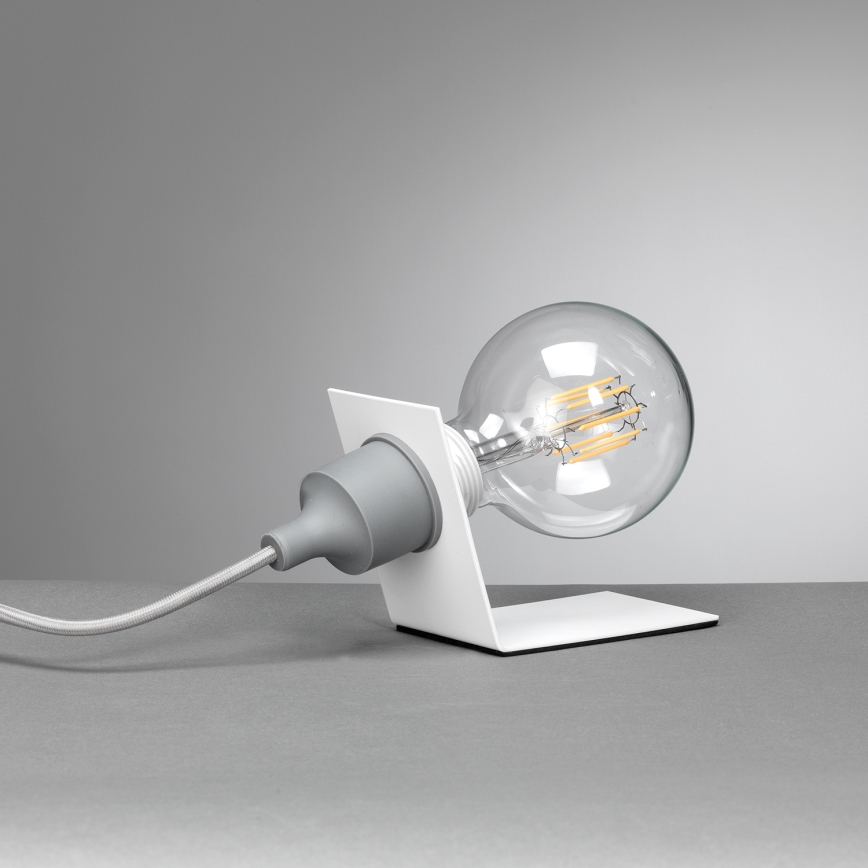 ONLI - Bordslampa WIRE 1xE27/15W/230V 9 cm grå/vit