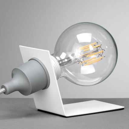 ONLI - Bordslampa WIRE 1xE27/15W/230V 9 cm grå/vit