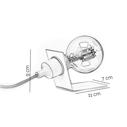 ONLI - Bordslampa WIRE 1xE27/15W/230V 9 cm grå/vit