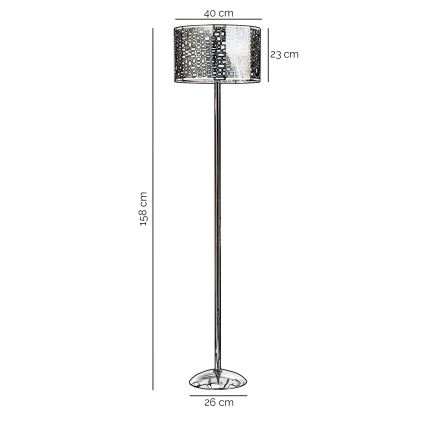 ONLI - Golvlampa BRUCE 1xE27/15W/230V matt krom