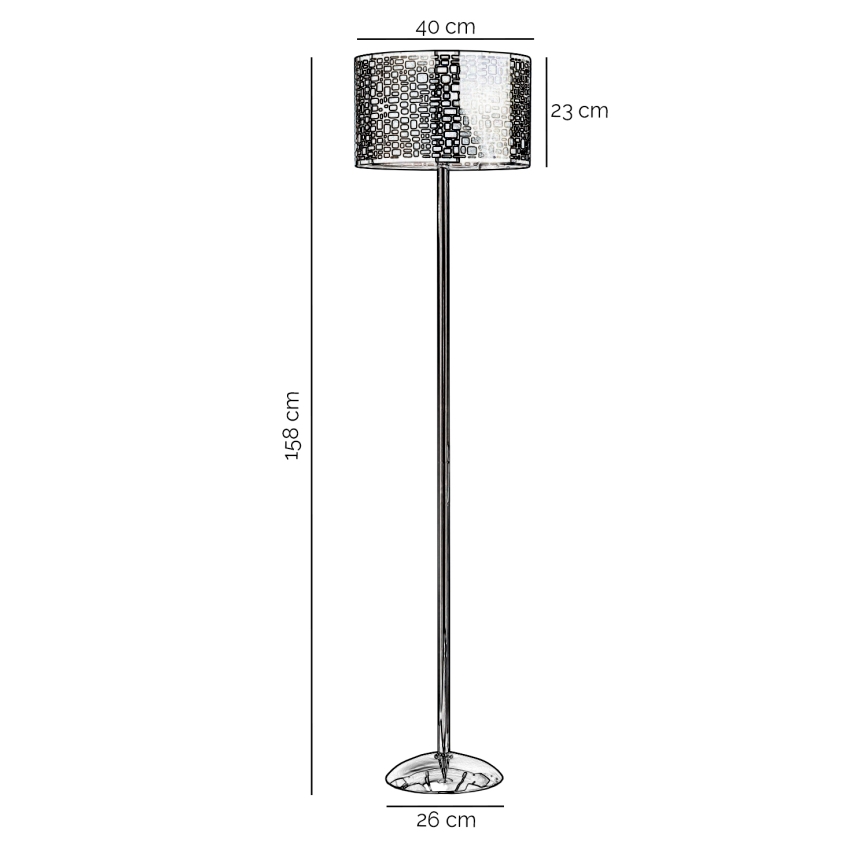 ONLI - Golvlampa BRUCE 1xE27/15W/230V matt krom
