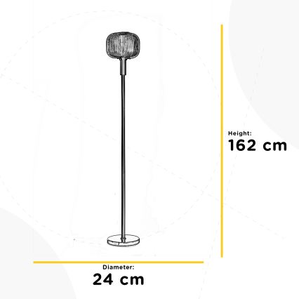 ONLI - Golvlampa DOROTY 1xE27/22W/230V blå/guld