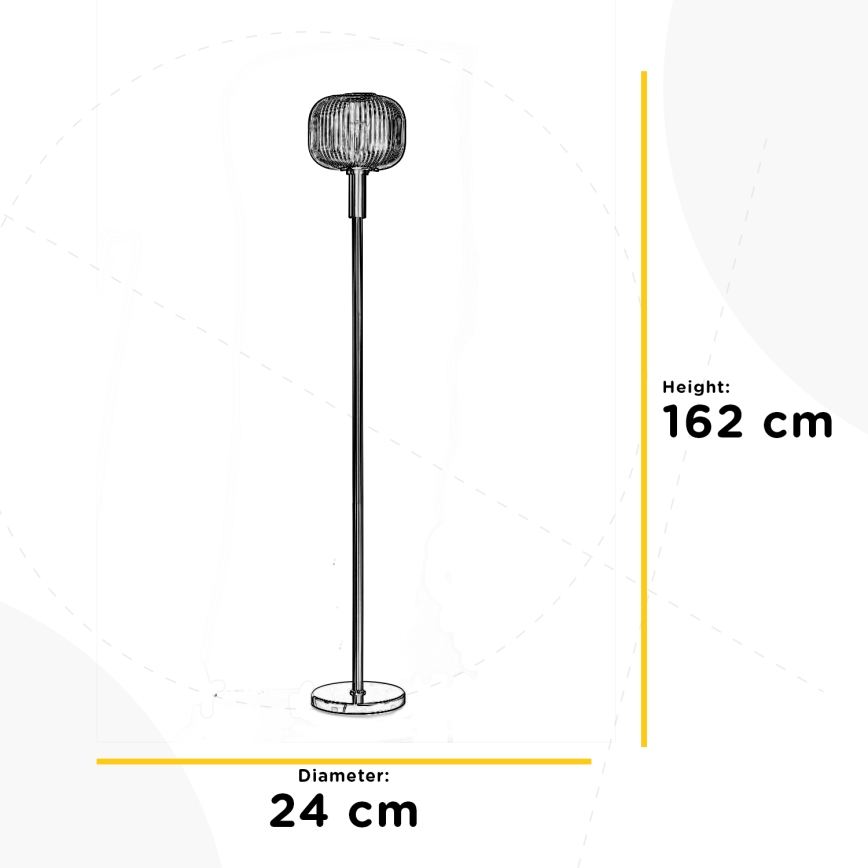 ONLI - Golvlampa DOROTY 1xE27/22W/230V blå/guld