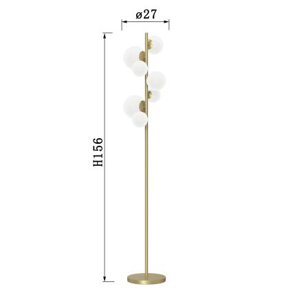 ONLI - Golvlampa PALOMA 7xG9/10W/230V guld