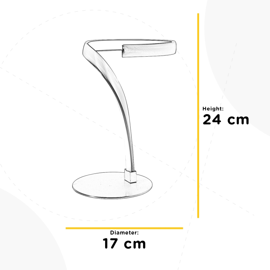 ONLI - LED bordslampa INFINITY LED/12W/230V 4500K 24 cm matt krom