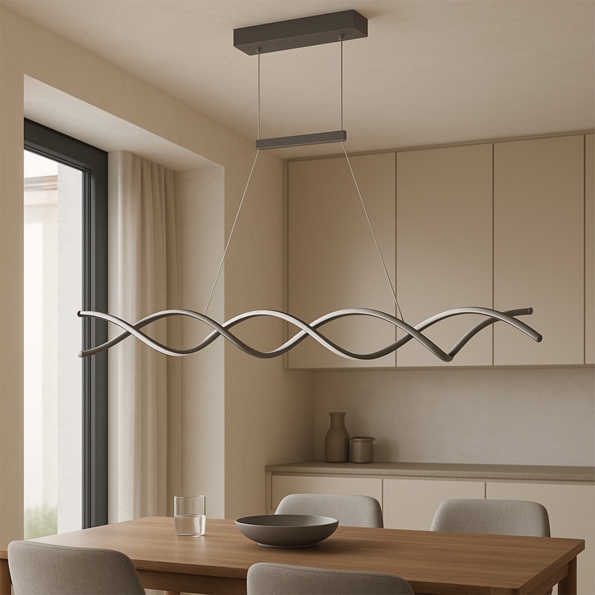 ONLI - LED ljuskrona med textilsladd DNA LED/24W/230V 4000K silver