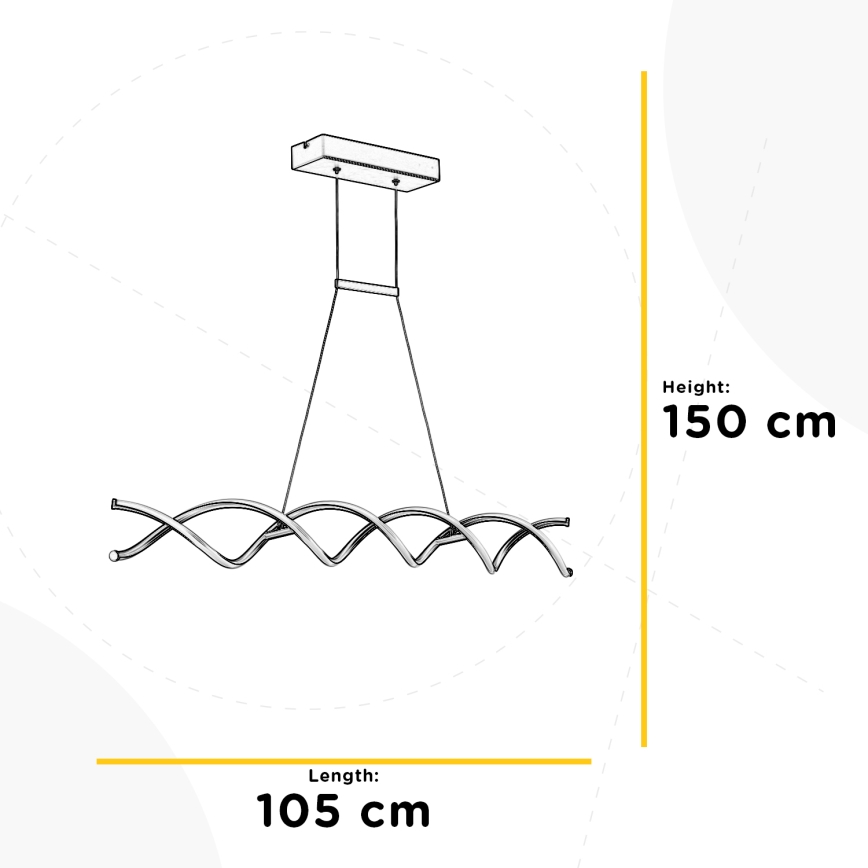ONLI - LED ljuskrona med textilsladd DNA LED/24W/230V 4000K silver