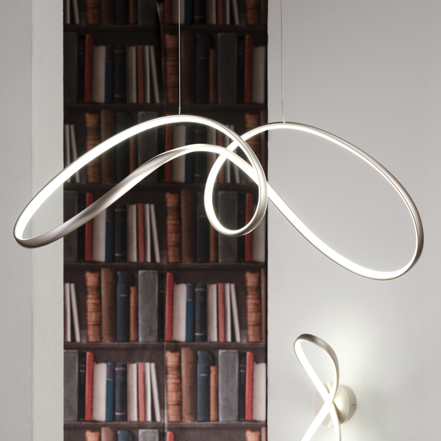 ONLI - LED ljuskrona med textilsladd INFINITY LED/50W/230V 4500K matt krom