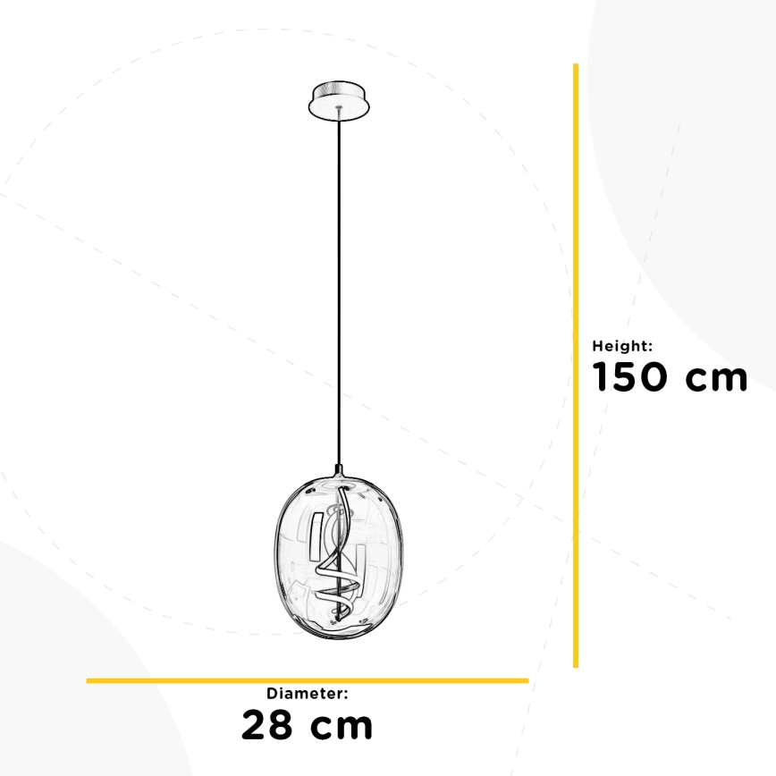 ONLI - LED ljuskrona med textilsladd LILLY LED/12W/230V 4000K svart