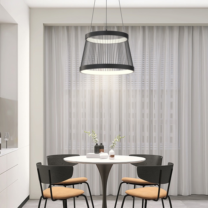 ONLI - LED ljuskrona med textilsladd MATE LED/40W/230V 4000K svart