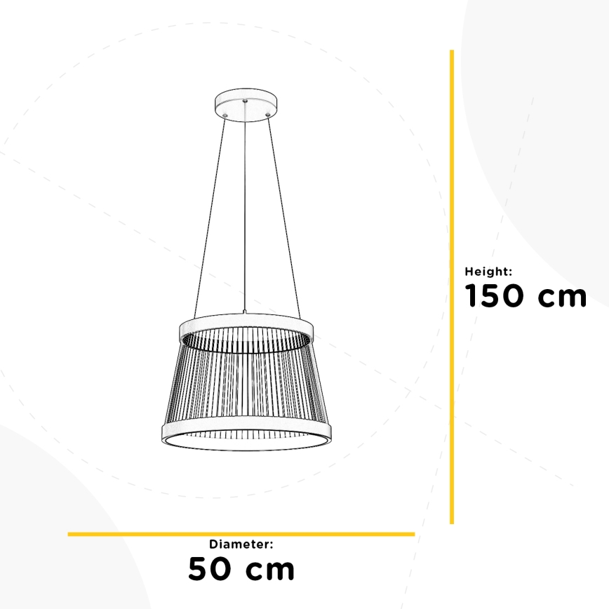 ONLI - LED ljuskrona med textilsladd MATE LED/40W/230V 4000K svart