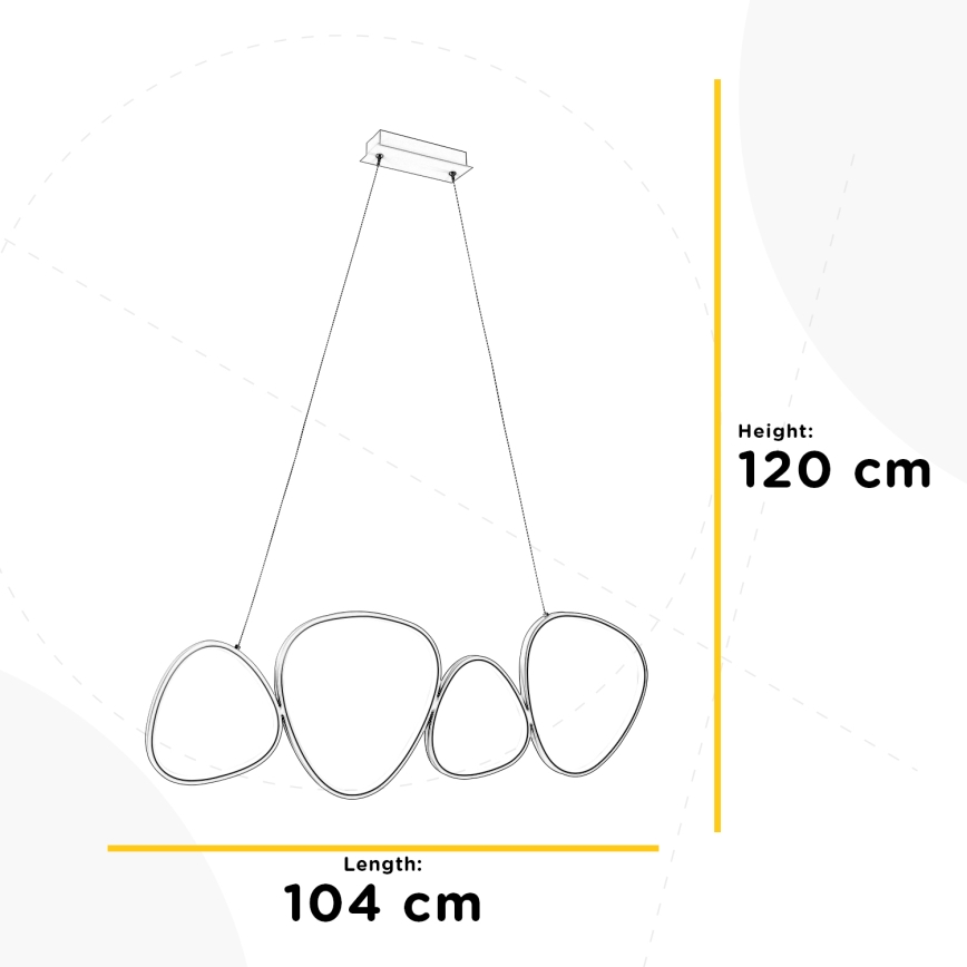 ONLI - LED ljuskrona med textilsladd ROMEO LED/48W/230V 4000K vit