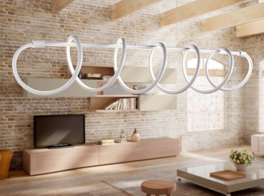 ONLI - LED ljuskrona med textilsladd SPIRALE LED/72W/230V 3000K vit