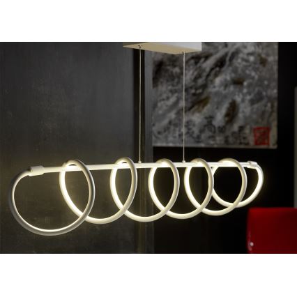 ONLI - LED ljuskrona med textilsladd SPIRALE LED/72W/230V 3000K vit