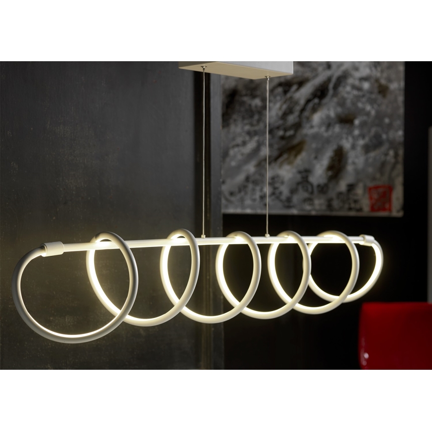 ONLI - LED ljuskrona med textilsladd SPIRALE LED/72W/230V 3000K vit