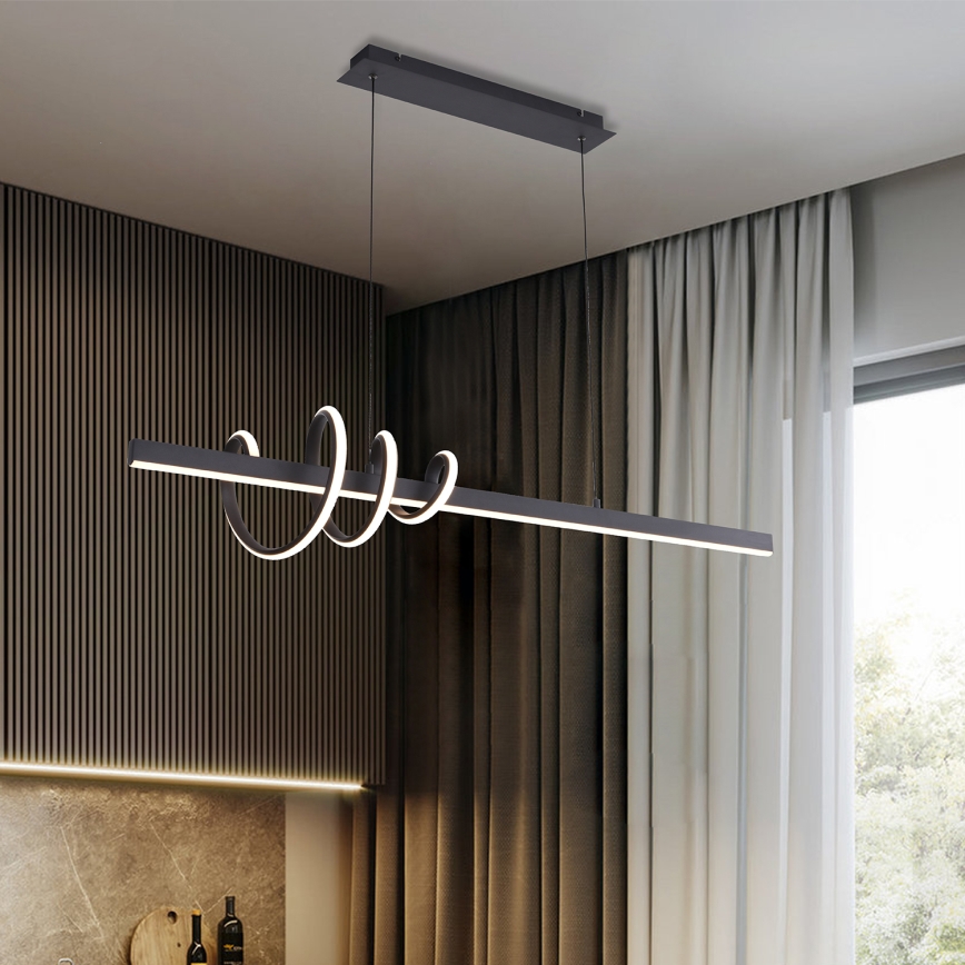 ONLI - LED ljuskrona med textilsladd SWING LED/30W/230V 4000K svart