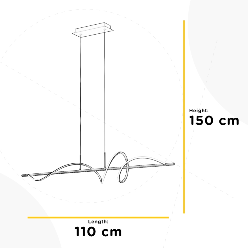 ONLI - LED ljuskrona med textilsladd TWIST LED/30W/230V 4000K svart