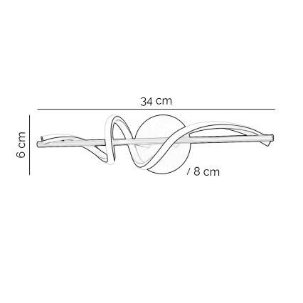 ONLI - LED väggbelysning TWIST LED/25W/230V 4000K svart