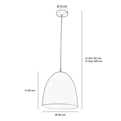 ONLI - Ljuskrona med textilsladd AMBETA 1xE14/6W/230V blå
