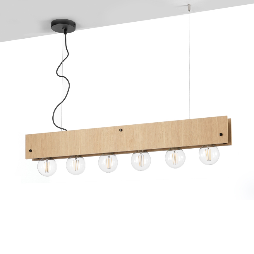 ONLI - Ljuskrona med textilsladd ARGO 6xE27/22W/230V beige