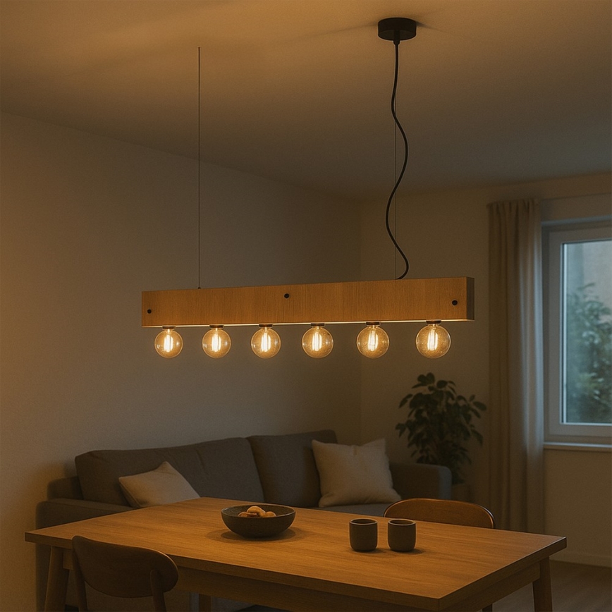 ONLI - Ljuskrona med textilsladd ARGO 6xE27/22W/230V beige