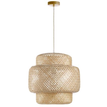 ONLI - Ljuskrona med textilsladd BAMBOO 1xE27/22W/230V bambu