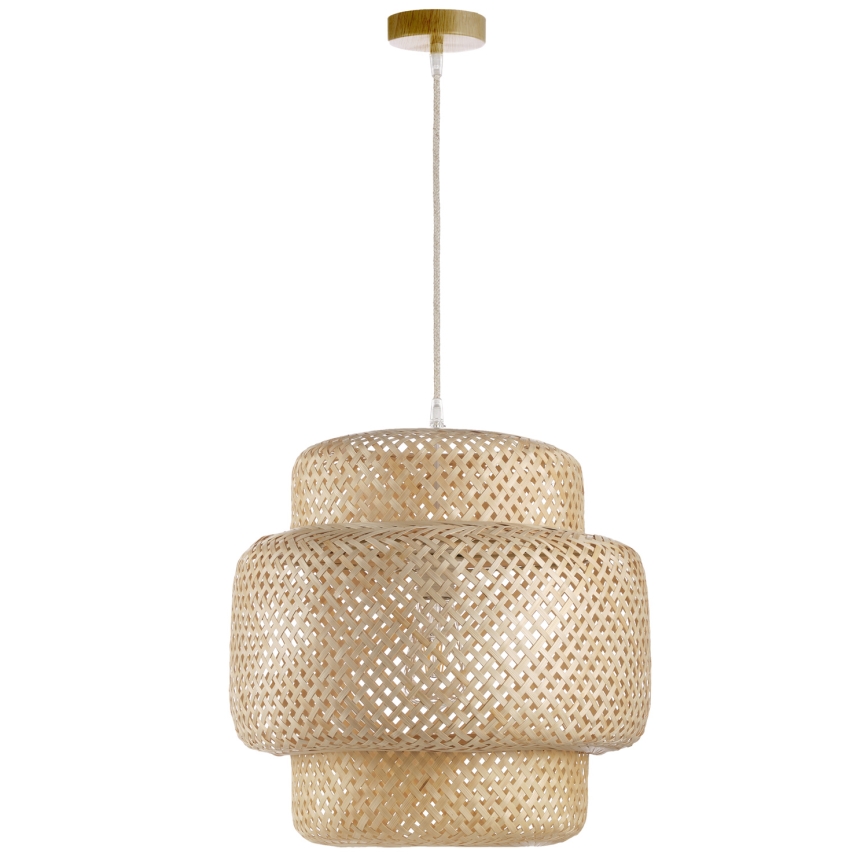 ONLI - Ljuskrona med textilsladd BAMBOO 1xE27/22W/230V bambu