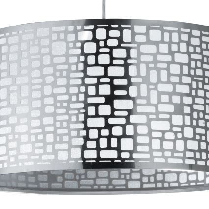 ONLI - Ljuskrona med textilsladd BRUCE 1xE27/15W/230V diameter 45 cm matt krom