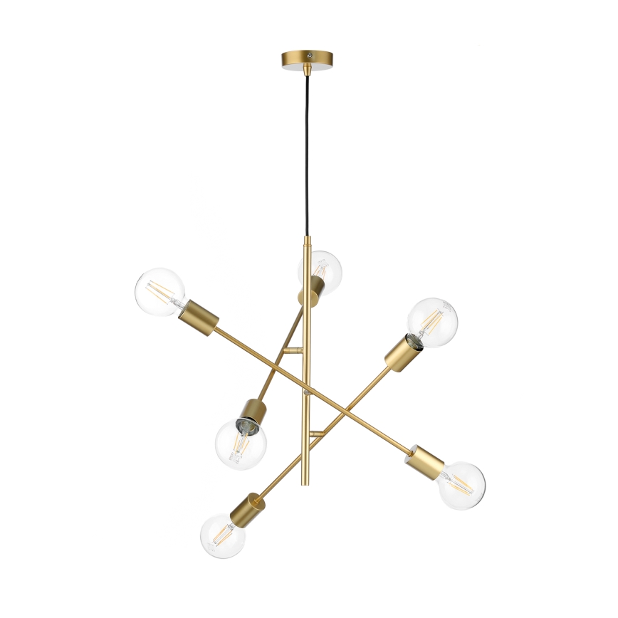ONLI - Ljuskrona med textilsladd CROSS 6xE27/22W/230V